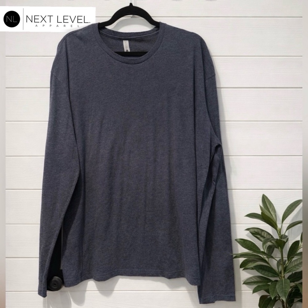 💙👉Next Level Apparel Long Sleeve Tee | Blue Gray | Soft Casual Essential XXL